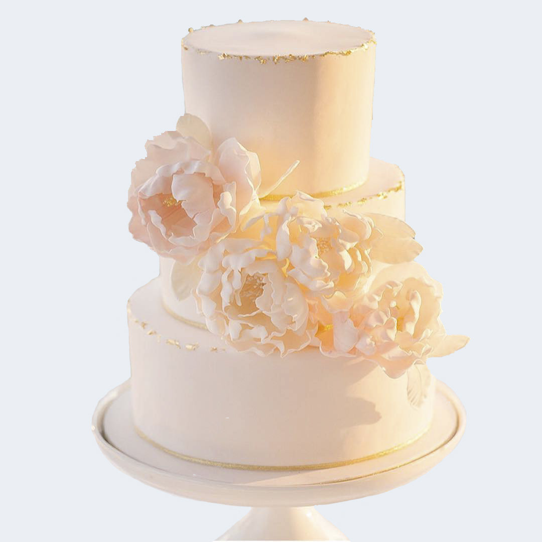 Торт свадебный «С цветами из мастики»