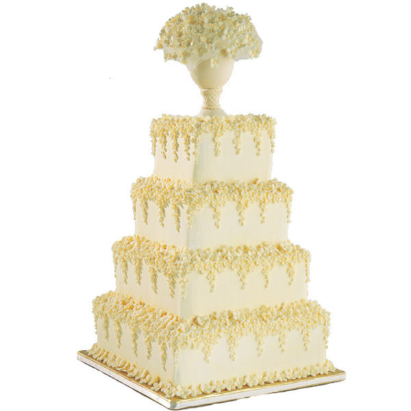 Торт свадебный квадратный четырехъярусный